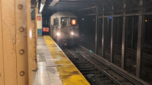 Nyc subway, on coming train.