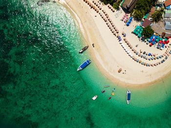 High angle view of sea