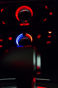 Close-up of illuminated electric light