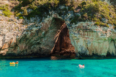 Rock formations in sea