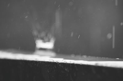 Close-up of wet window during rainy season