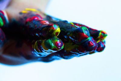 Extreme close up of colorful candies