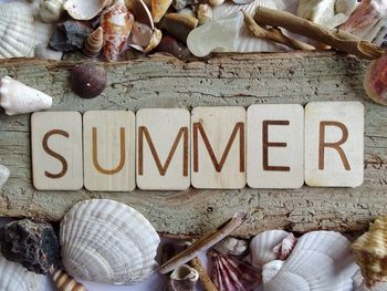 Summer wooden letters