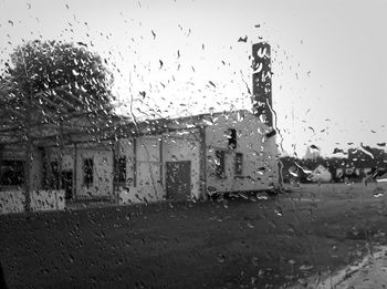 Rain drops on road