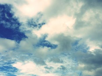 Low angle view of cloudy sky