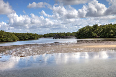 Scenic view of beach against sky