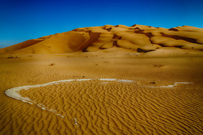 Scenic view of desert against clear sky