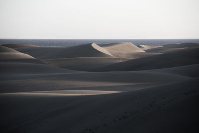 Scenic view of desert against clear sky