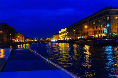 Illuminated buildings at night