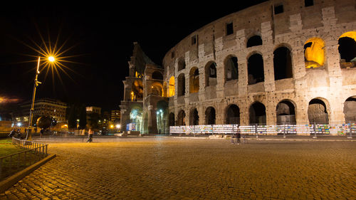 View of historical building at night