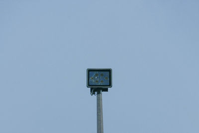 Low angle view of basketball hoop against sky