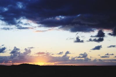 Scenic view of landscape against cloudy sky