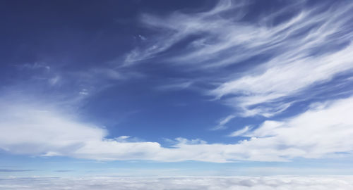 Low angle view of clouds in blue sky