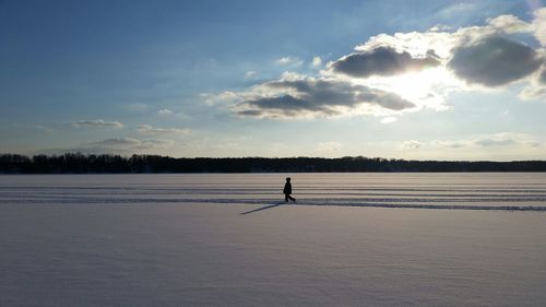 Scenic view of snow covered landscape