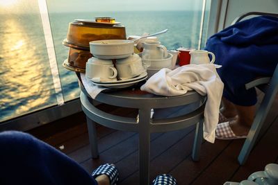 View of drink on table