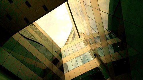 Low angle view of modern building against sky