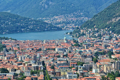 View of como and cernobbio from mount goj - como, lombardy, italy.