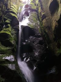 Scenic view of waterfall