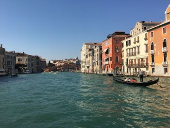 View of canal in city