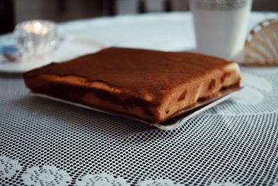 Close-up of cake on table