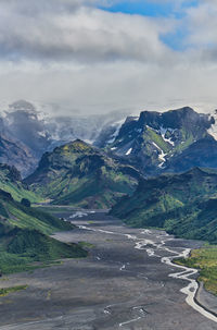 Scenic view of mountains against sky