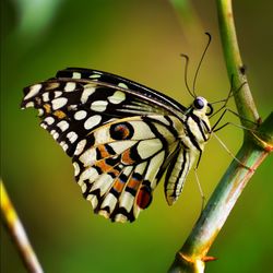 Close-up of butterfly perching on plant