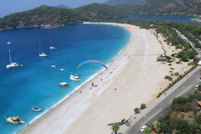 View of boats in sea