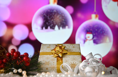 Close-up of christmas decorations