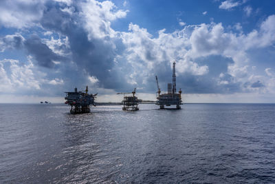 Seascape of an oil production platform at offshore terengganu oil field