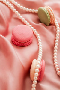 Close-up of pearl necklace