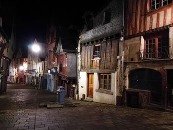 Illuminated buildings at night