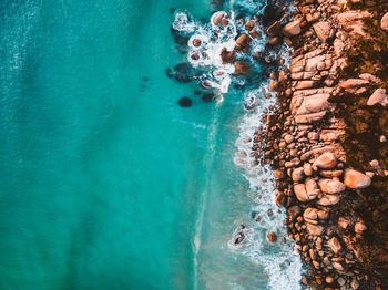 Scenic view of sea against blue sky