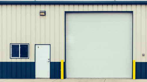 Closed door of building