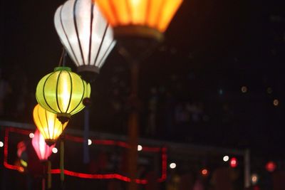 Illuminated street light at night