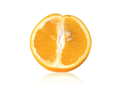 Close-up of lemon slice against white background