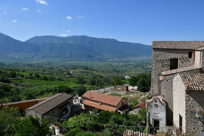 Vew of the countryside of guardia sanframondi, a village in the province of benevento, italy.