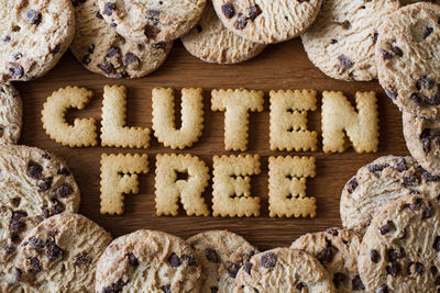 Gluten free text made out of cookies