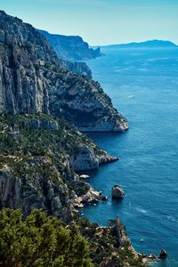 View from calanques of sugiton in marseille
