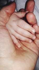 Close-up of baby hands