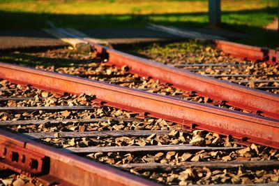 Close-up of railroad tracks