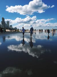 View of people in water