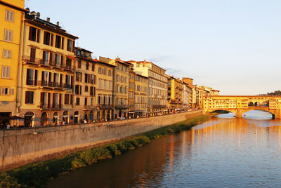 View of ponte vecchio over arno river