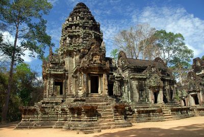 Low angle view of temple against sky