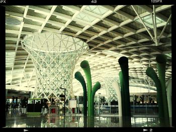 Low angle view of shopping mall