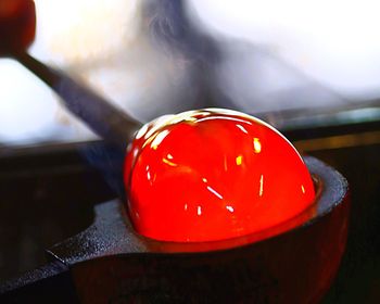 Close-up of red christmas decoration