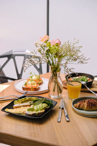 Close-up of food on table