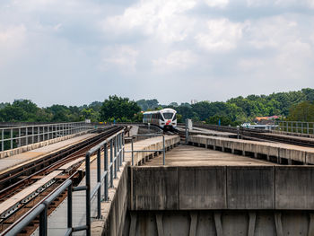 Bridge over river against sky