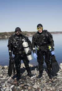 Portrait of two divers