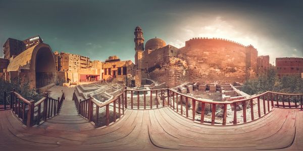 Panoramic view of historical building against sky