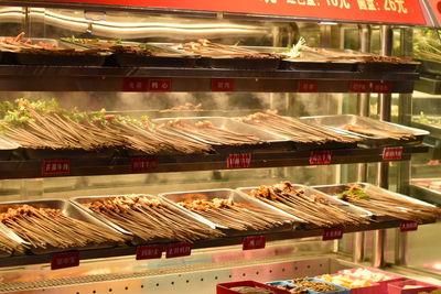 High angle view of food for sale at store